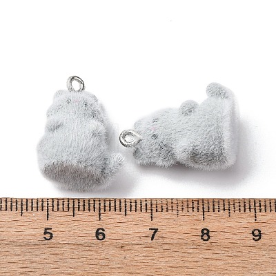 Animal Flocking Resin Pendants RESI-A049-03C-1