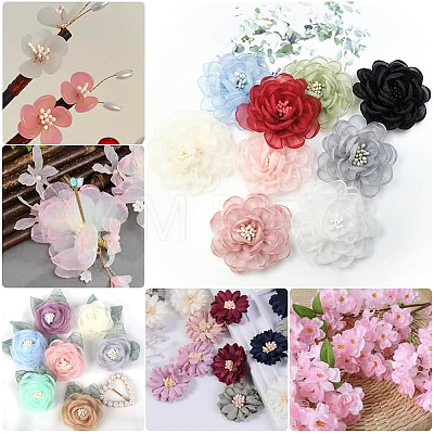 5 Bundles 5 Colors Gypsum with Cotton Cord Artificial Flower Core DIY-GF0014-07A-1