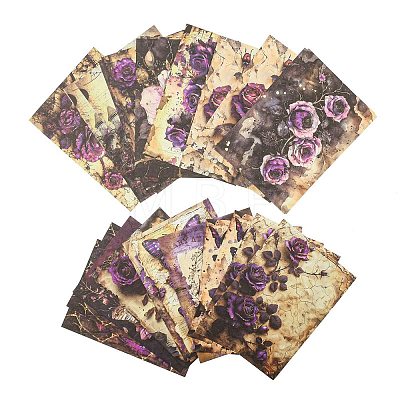 15 Styles Gothic Style Rose Flower Scrapbooking Paper Pads DIY-H171-01D-1