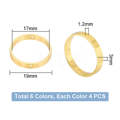   24Pcs 6 Colors Brass Bead Frame FIND-PH0009-17-1