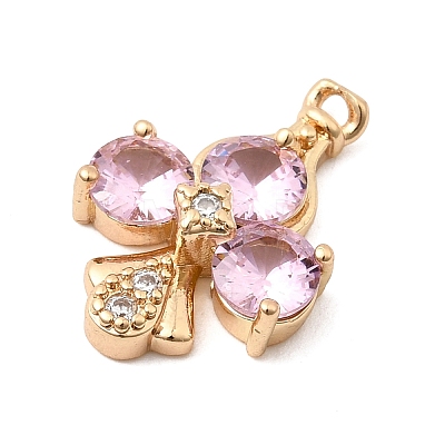 Brass Micro Pave Cubic Zirconia Pendants KK-K274-13G-1