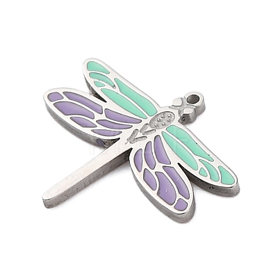 304 Stainless Steel Enamel Charms STAS-L022-488B-P-1
