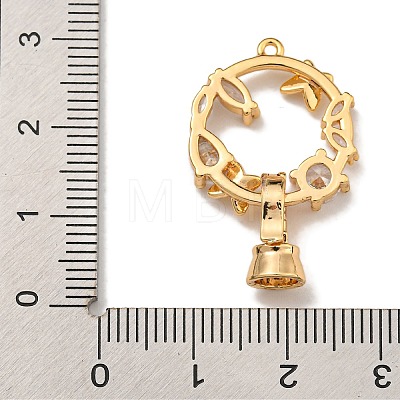 Brass Micro Pave Cubic Zirconia Fold Over Clasps KK-U037-30G-03-1