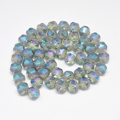 Electroplate Glass Beads Strands EGLA-Q085-8mm-09-1