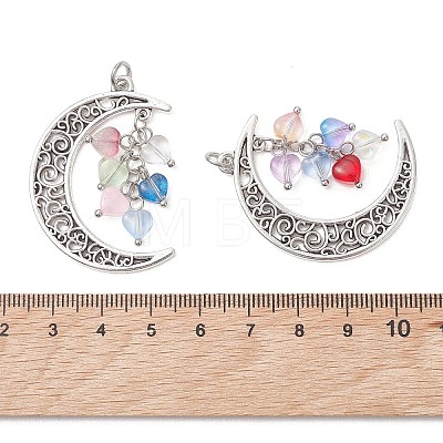 5Pcs Alloy Glass Pendants PALLOY-JF05201-1