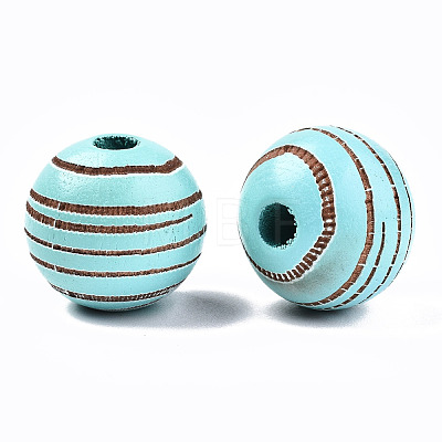 Painted Natural Wood Beads WOOD-T021-54B-06-1