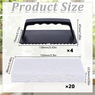 4 Bags Rectangle Polyester Cleaning Brush AJEW-OC0016-29B-1