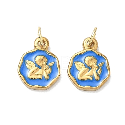 304 Stainless Steel Enamel Pendants STAS-K330-04G-1