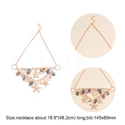 Trendy Starfish and Conch Jewelry Sets SJEW-PH0001-02G-1