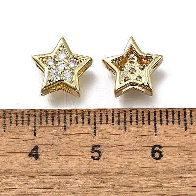 Star Brass Micro Pave Clear Cubic Zirconia Slide Charms LS-ZIRC-I070-013G-1