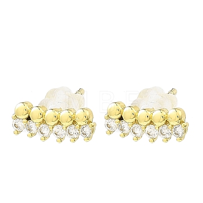 Brass Micro Pave Cubic Zirconia Stud Earrings EJEW-L270-23G-1