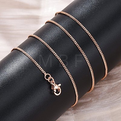 Brass Curb Chains Necklaces for Women NJEW-D302-73RG-1