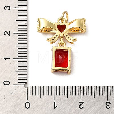 Rack Plating Brass Micro Pave Cubic Zirconia Pendants KK-P241-19G-02-1