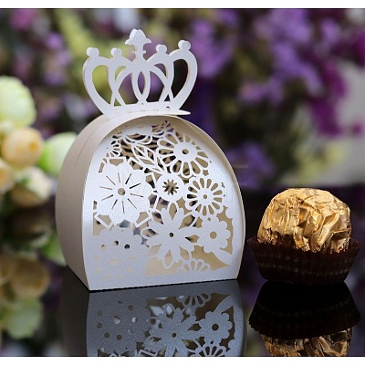 Hollow Crown Wedding Candy Box Gift Paper Boxes CON-WH0020-A01-1