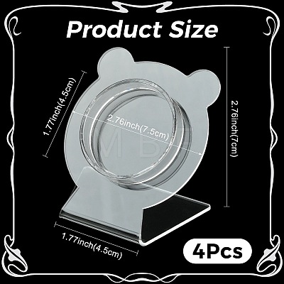 4Pcs Clear Acrylic Slant Back Single Bracelet Bangle Display Stands AC-FS5191-01C-1