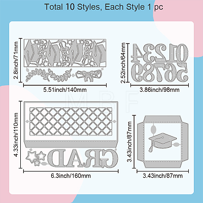 Graduation Theme Carbon Steel Cutting Dies Stencils DIY-WH0309-1779-1