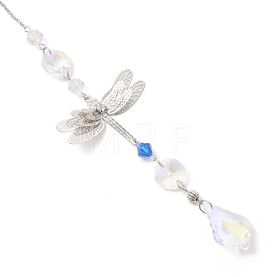 Glass Teardrop Hanging Suncatchers HJEW-JM04755-03-1