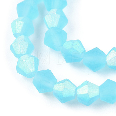 Imitate Austrian Crystal Bicone Frosted Glass Beads Strands GLAA-F029-TM2mm-A20-1