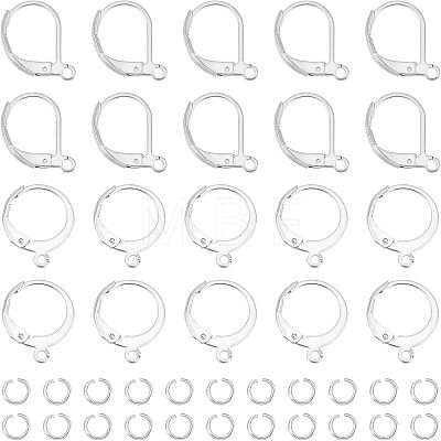 Unicraftale 120Pcs 2 Style 304 Stainless Steel Leverback Earring Findings STAS-UN0038-45-1