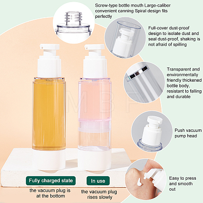 Empty Portable Plastic Airless Pump Bottles AJEW-WH0299-91A-1