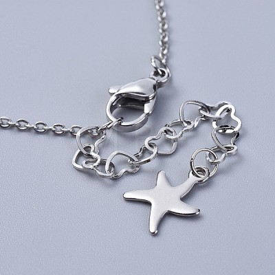 304 Stainless Steel Charm Anklets AJEW-AN00265-01-1