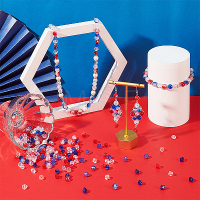 Independence Day Glass Beads Sets DIY-PH0023-63-1