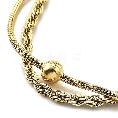 304 Stainless Steel Rope Chain Bracelets BJEW-R003-04G-02-1