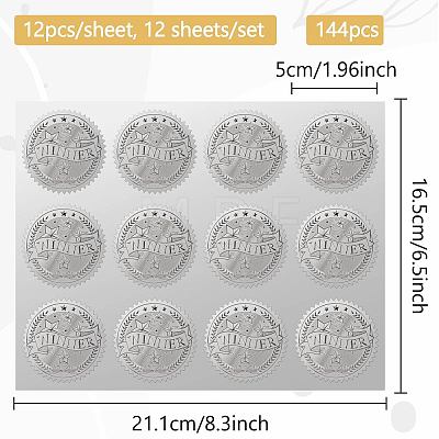 12 Sheets PET Adhesive Wax Seal Stickers DIY-WH0524-008-1