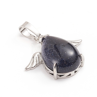 Synthetic Blue Goldstone Pendants G-I275-02O-1