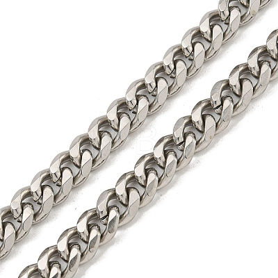 201 Stainless Steel Curb Chain Necklaces for Men NJEW-Q336-08D-P-1
