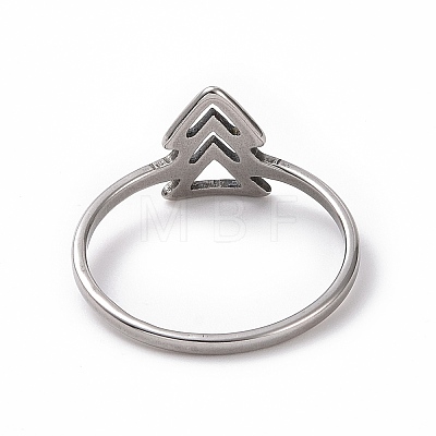201 Stainless Steel Arrow Mark Finger Ring for Women RJEW-J051-05P-1