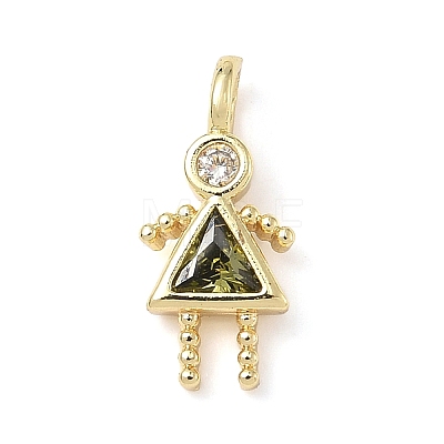 Brass Micro Pave Cubic Zirconia Pendants ZIRC-I356-17G-B12-1