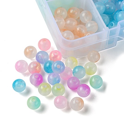 200Pcs 8 Colors Transparent Acrylic Beads OACR-YW0001-82-1
