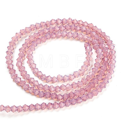 Baking Painted Transparent Glass Beads Strands DGLA-F029-J2mm-04-1