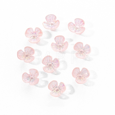 Electroplated 3-petal Flower Resin Cabochons MRMJ-R128-15B-1