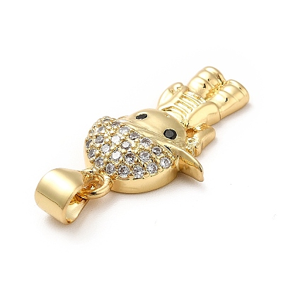 Brass Micro Pave Cubic Zirconia Pendants KK-H433-13A-G-1