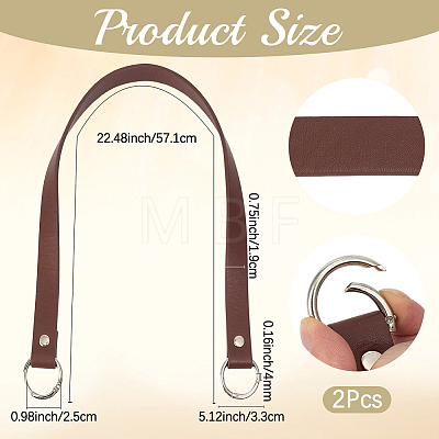 2Pcs PU Leather Purse Strap Extenders DIY-CL0001-89B-1