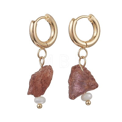 Natural Peridot & Apatite & Topaz & Lodolite Quartz Dangle Hoop Earrings EJEW-JE07246-1