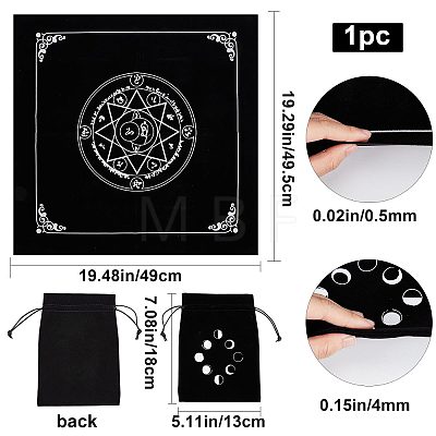 1Pc Square Velvet Tarot Tablecloth for Divination AJEW-CN0001-60B-1