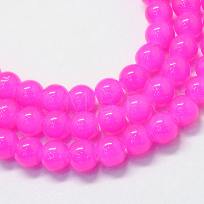 Baking Paint Imitation Jade Glass Round Bead Strands LS-DGLA-Q021-6mm-28-1