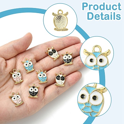 20Pcs 4 Colors Alloy Enamel Pendants FIND-YW0005-33-1