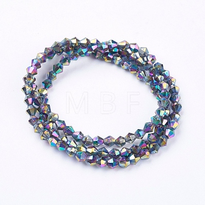 Electroplate Glass Beads Strands EGLA-S057-6-1