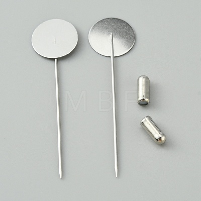 Round Tray Brass Stick Lapel Pins KK-TAC0013-12A-P-1