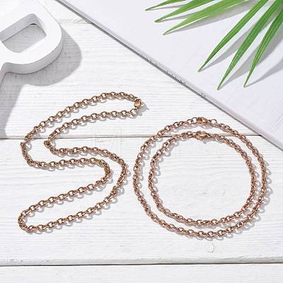 6Pcs 3 Style 304 Stainless Steel Cable Chain Jewelry Making Sets MAK-LS0001-01RG-1