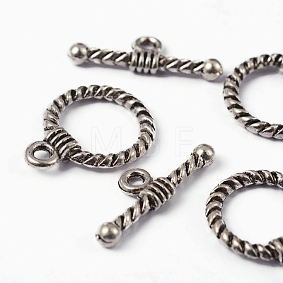 Tibetan Style Alloy Toggle Clasps X-EA9138Y-NF-1