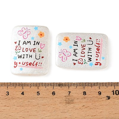 Printed Opaque Acrylic Beads OACR-B054-01B-1