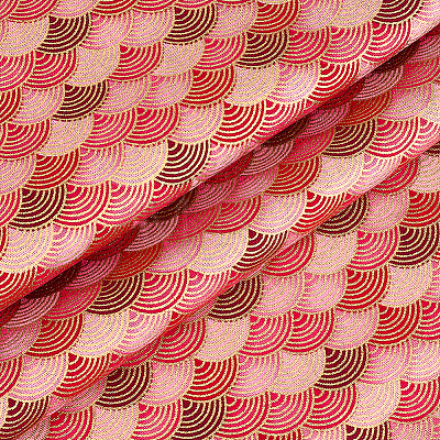 Fish Scales Pattern Cotton Fabric DIY-WH0622-777C-1