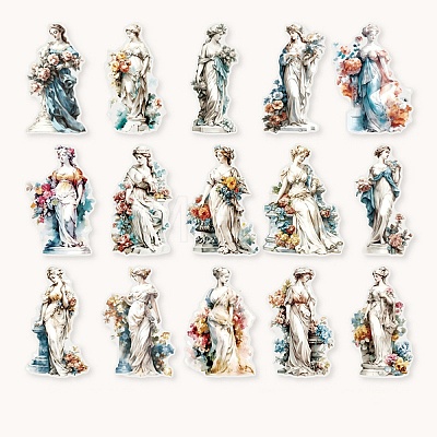 Sculpture Women Waterproof PET Stickers Set DIY-G120-04A-1