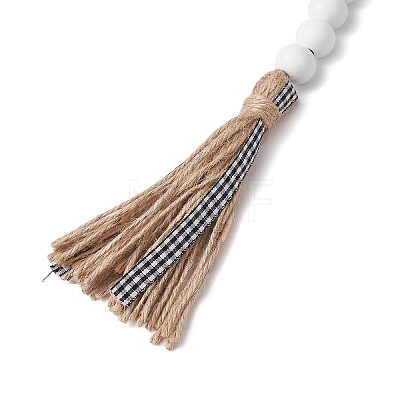 Jute Rope Tassel Hanging Ornaments HJEW-JM02267-1