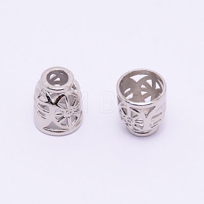 Hollow Zinc Alloy End Caps PALLOY-WH0072-43P-1